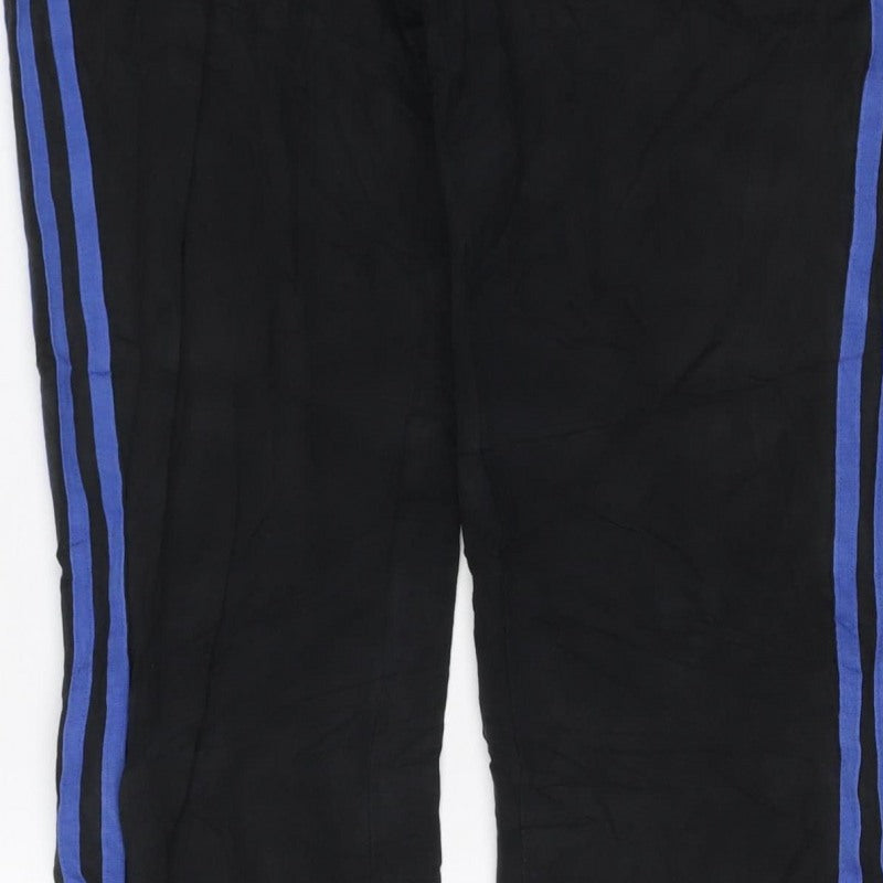 adidas Women’s Black Blue Side Stripe Track Pants Trousers M