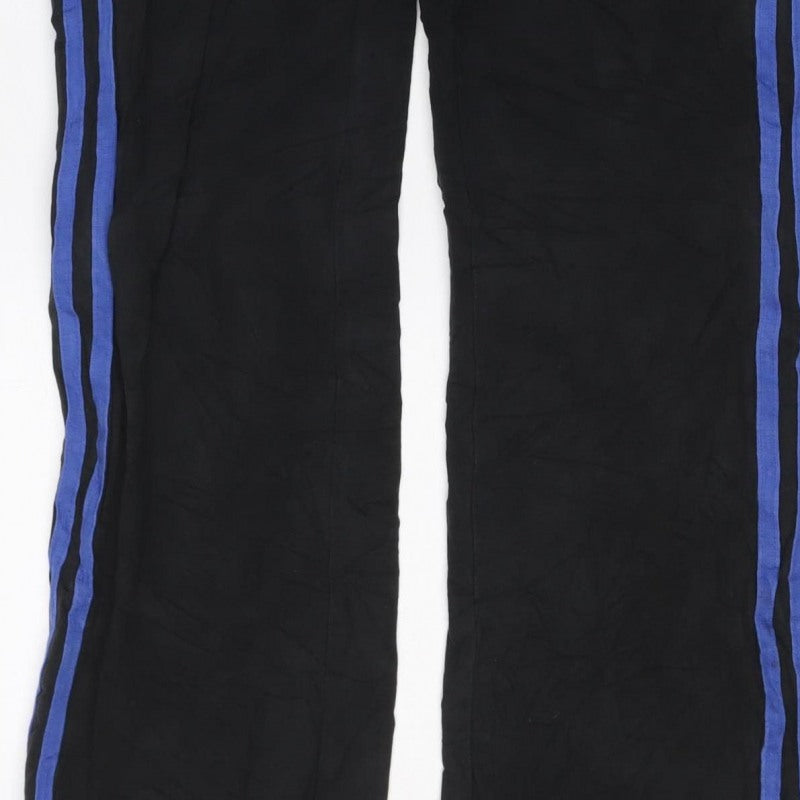 adidas Women’s Black Blue Side Stripe Track Pants Trousers M