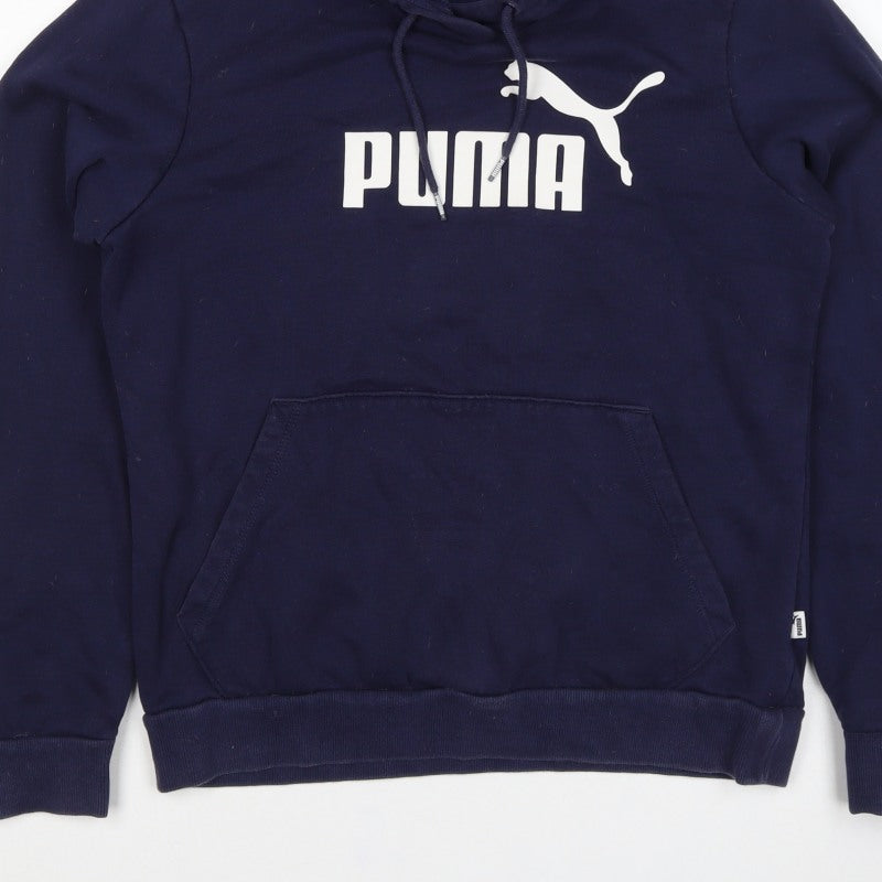 Puma Women's Navy UK 12 Pullover Hoodie Logo Pocket