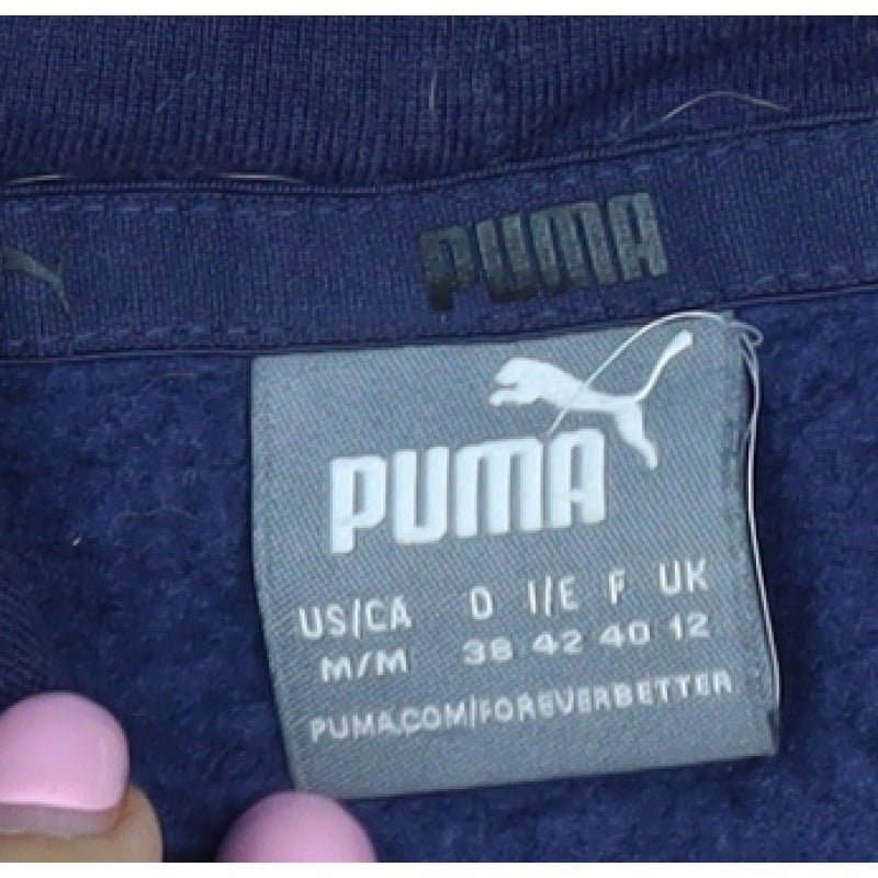 Puma Women's Navy UK 12 Pullover Hoodie Logo Pocket