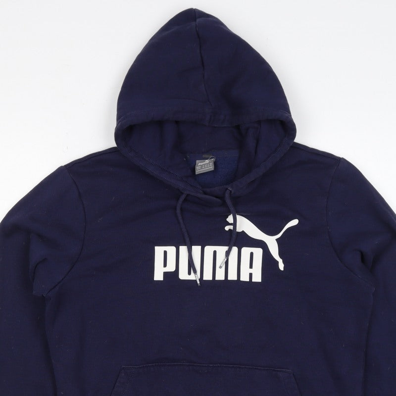 Puma Women's Navy UK 12 Pullover Hoodie Logo Pocket