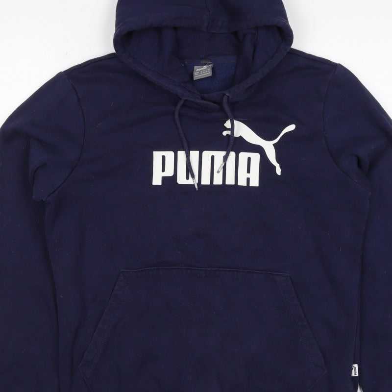 Puma Women's Navy UK 12 Pullover Hoodie Logo Pocket