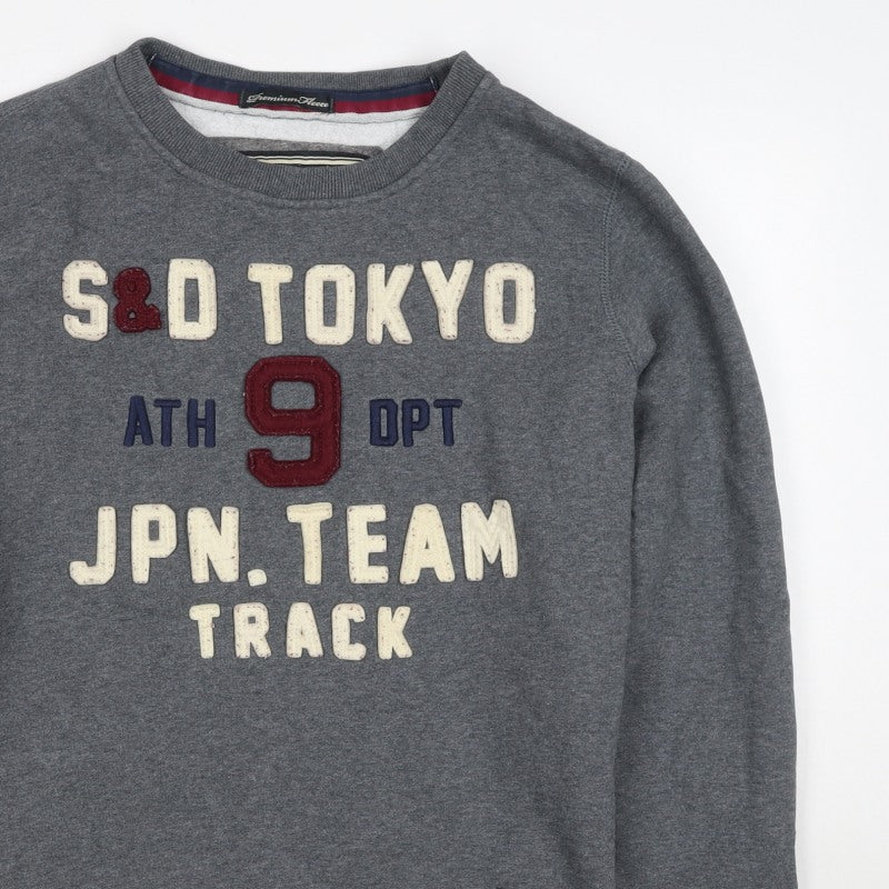 Superdry Men’s Grey M Tokyo Track Graphic Pullover Sweatshirt
