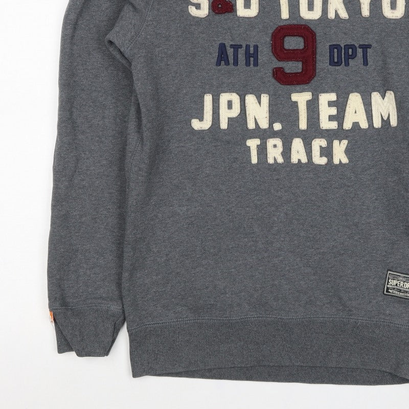 Superdry Men’s Grey M Tokyo Track Graphic Pullover Sweatshirt
