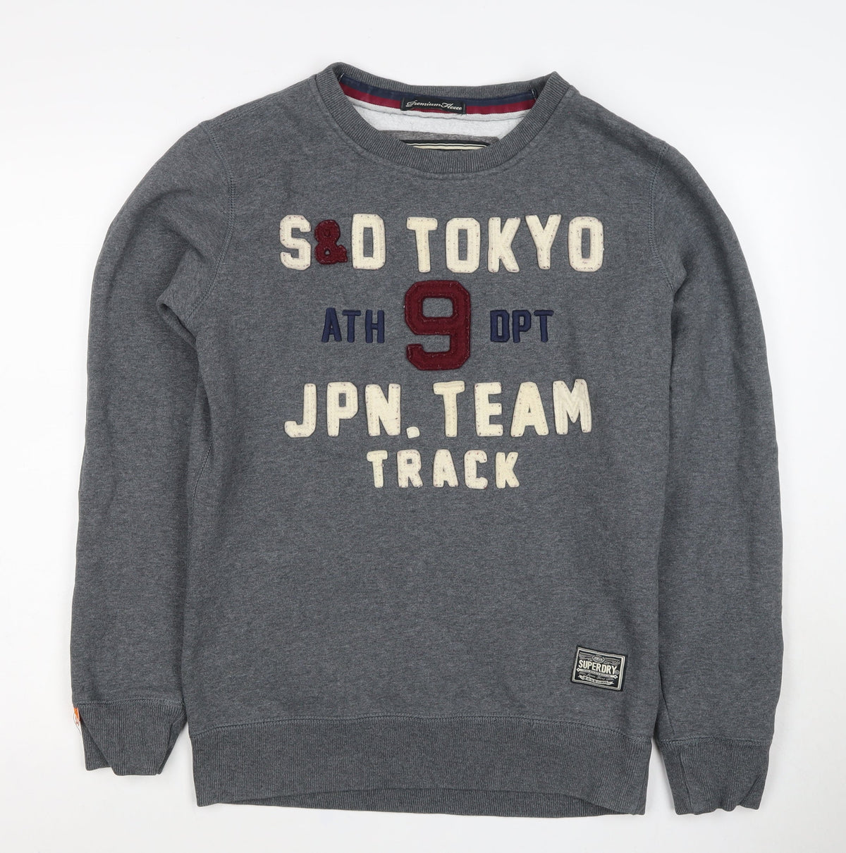 Superdry Men’s Grey M Tokyo Track Graphic Pullover Sweatshirt