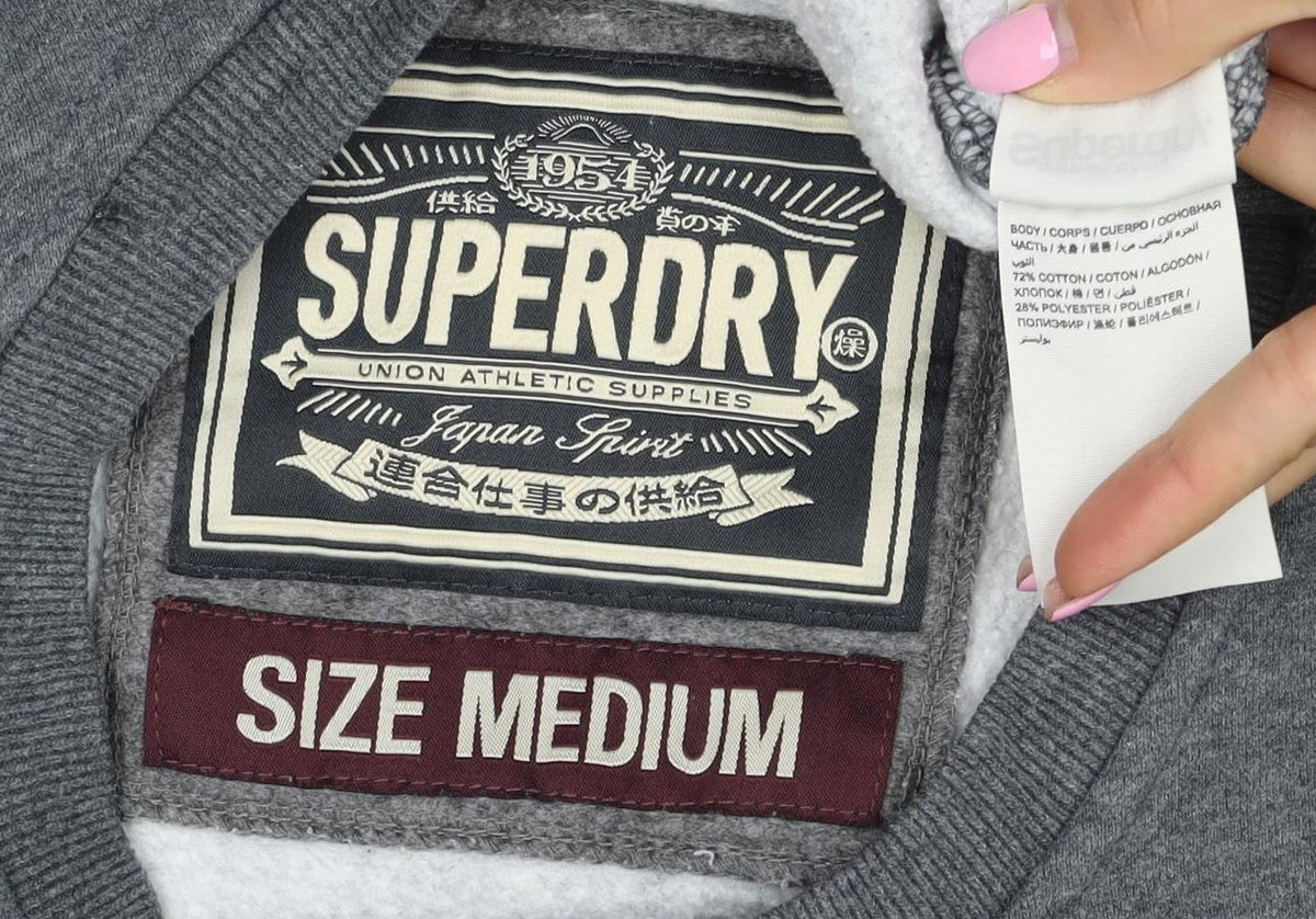 Superdry Men’s Grey M Tokyo Track Graphic Pullover Sweatshirt