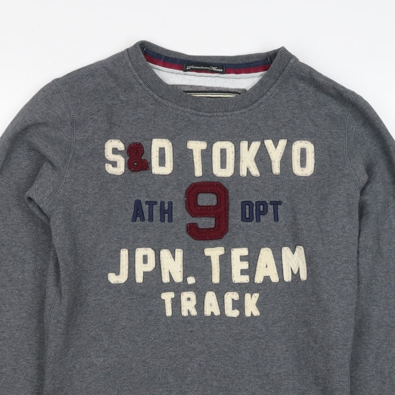 Superdry Men’s Grey M Tokyo Track Graphic Pullover Sweatshirt