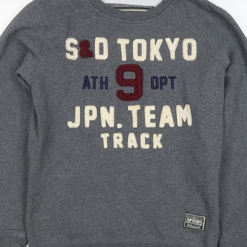 Superdry Men’s Grey M Tokyo Track Graphic Pullover Sweatshirt