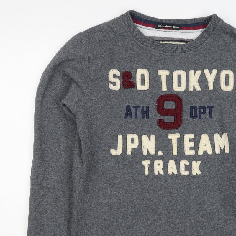 Superdry Men’s Grey M Tokyo Track Graphic Pullover Sweatshirt