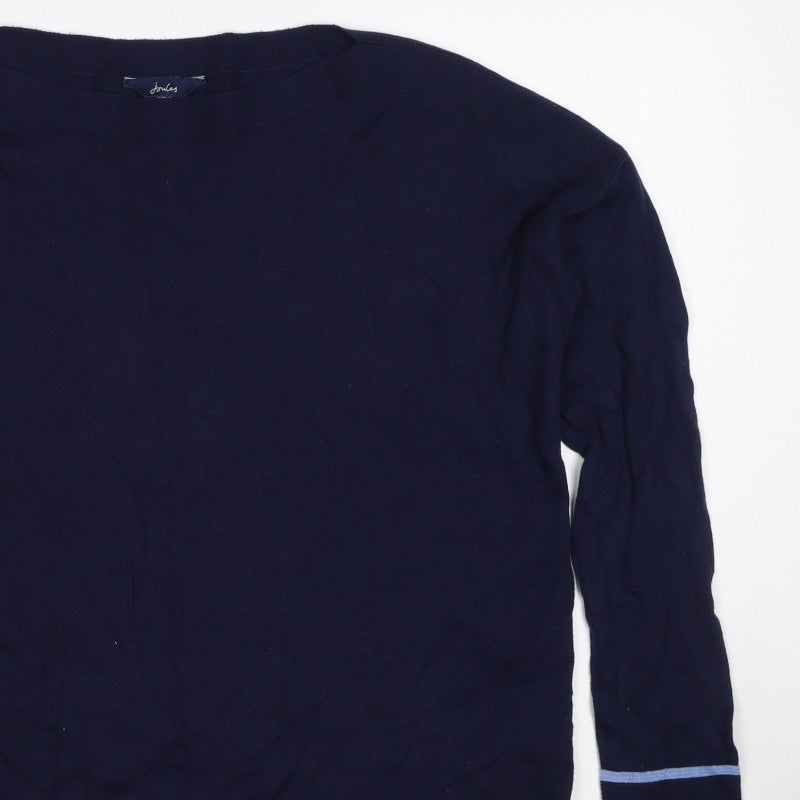 Joules Women’s Blue UK 14 Crew Neck Logo Knit Pullover Jumper