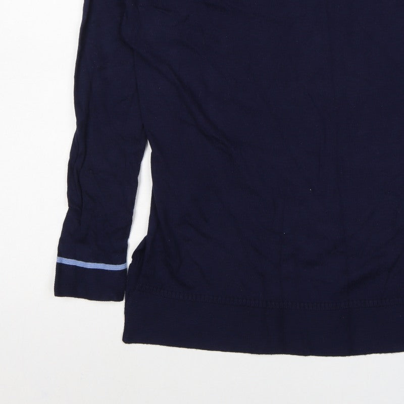 Joules Women’s Blue UK 14 Crew Neck Logo Knit Pullover Jumper