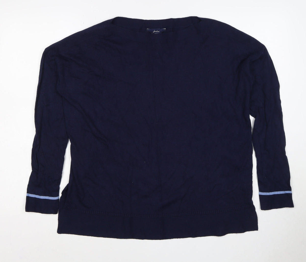 Joules Women’s Blue UK 14 Crew Neck Logo Knit Pullover Jumper