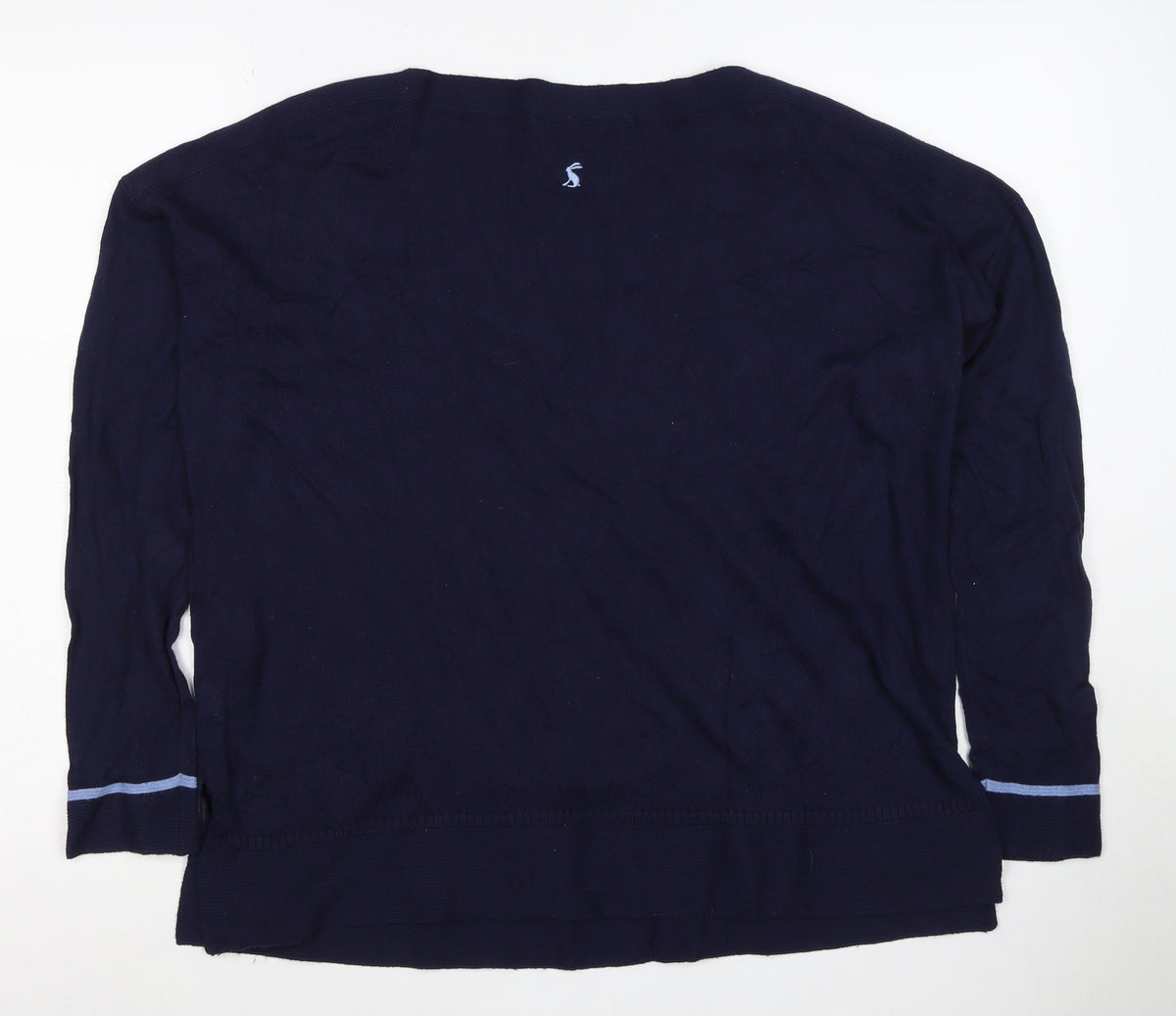 Joules Women’s Blue UK 14 Crew Neck Logo Knit Pullover Jumper