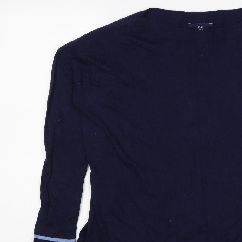 Joules Women’s Blue UK 14 Crew Neck Logo Knit Pullover Jumper