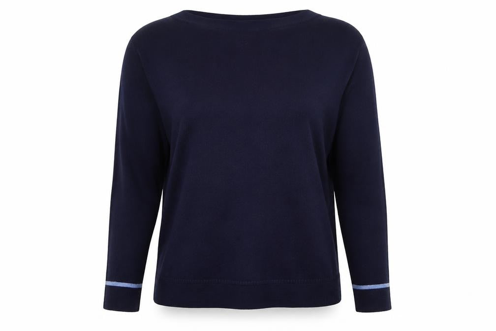 Joules Women’s Blue UK 14 Crew Neck Logo Knit Pullover Jumper