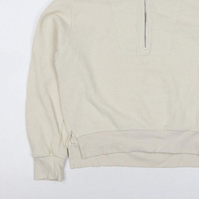 GU Women’s Ivory M Quarter Zip Knit Pullover Sweatshirt