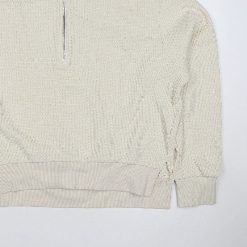 GU Women’s Ivory M Quarter Zip Knit Pullover Sweatshirt
