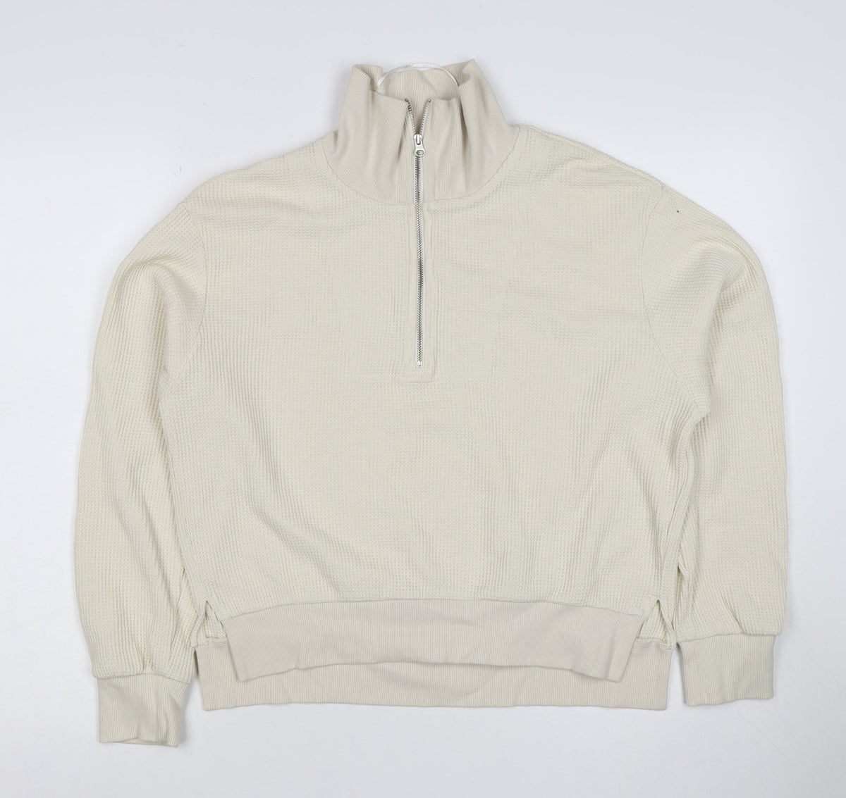 GU Women’s Ivory M Quarter Zip Knit Pullover Sweatshirt