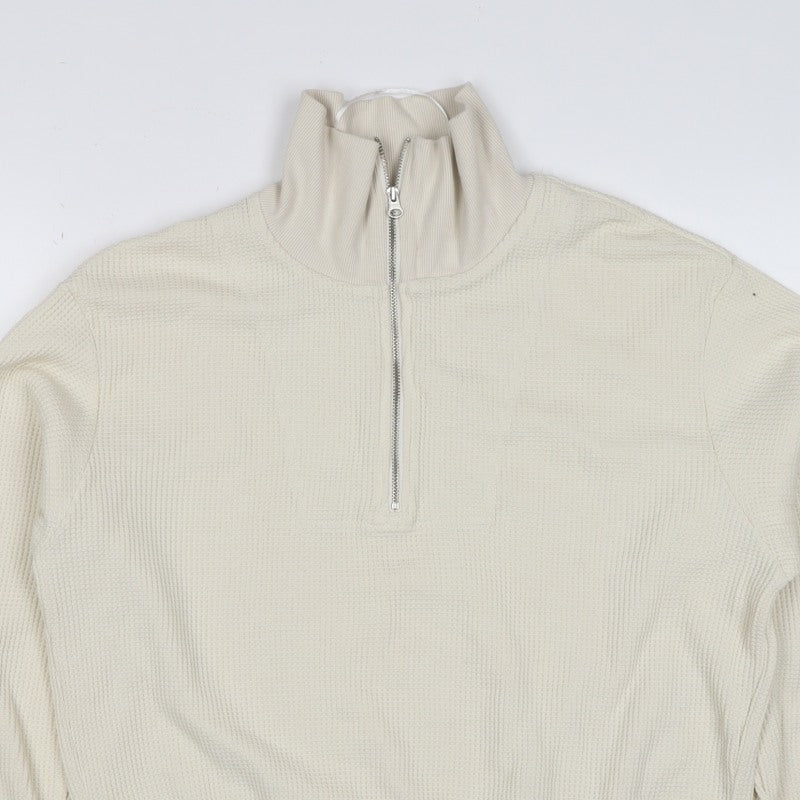 GU Women’s Ivory M Quarter Zip Knit Pullover Sweatshirt