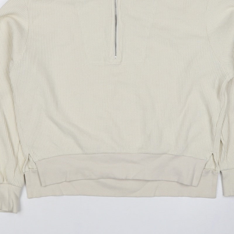 GU Women’s Ivory M Quarter Zip Knit Pullover Sweatshirt