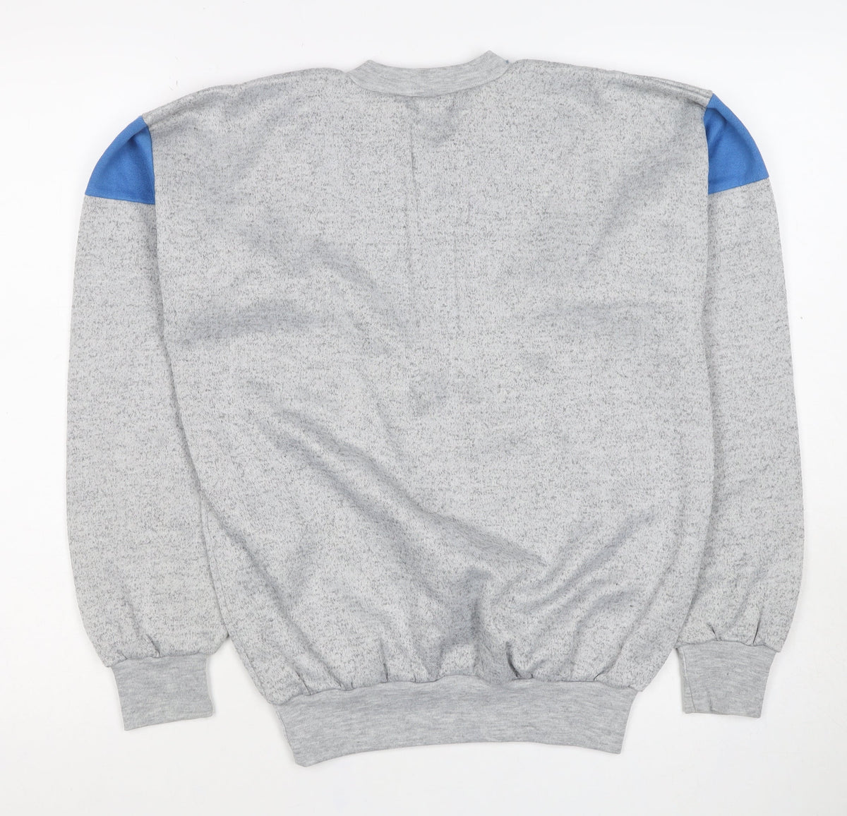 Baretta Men Grey Blue M 1/4 Zip Retro Logo Sweatshirt