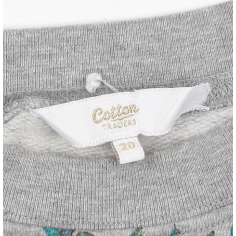 Cotton Traders Women’s Grey Bird Print Crew Neck Sweatshirt UK 20