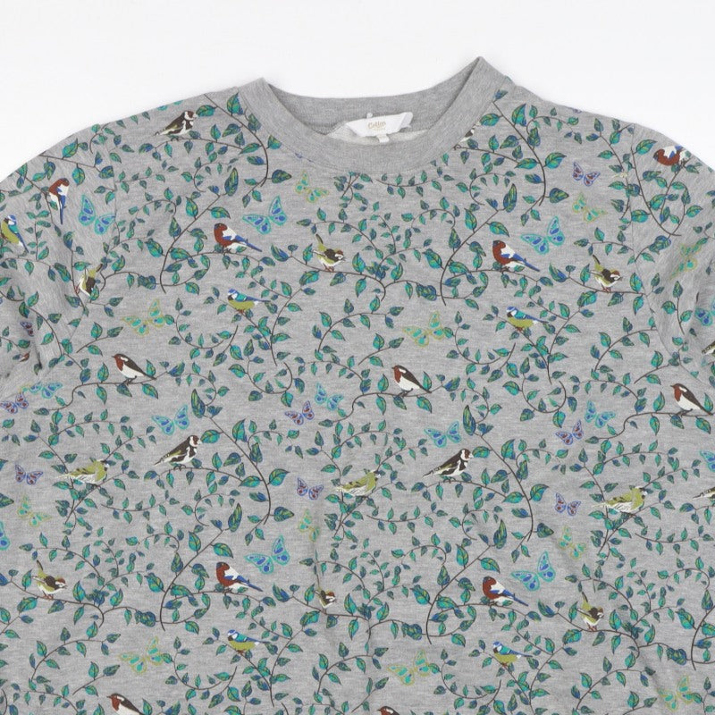 Cotton Traders Women’s Grey Bird Print Crew Neck Sweatshirt UK 20