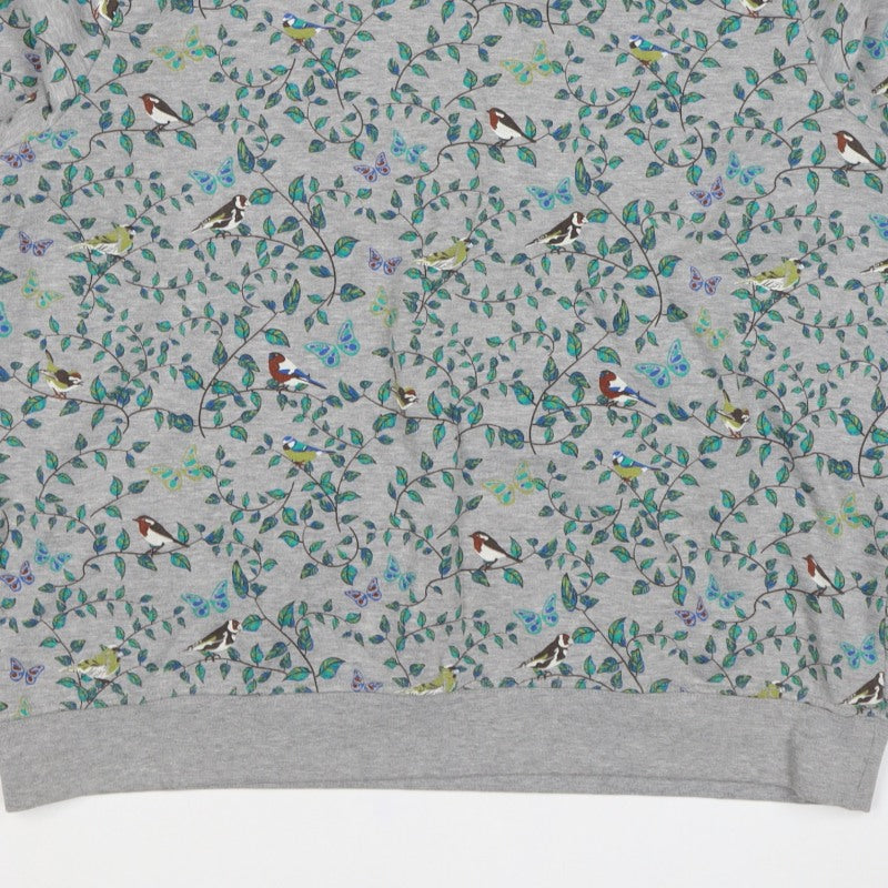 Cotton Traders Women’s Grey Bird Print Crew Neck Sweatshirt UK 20