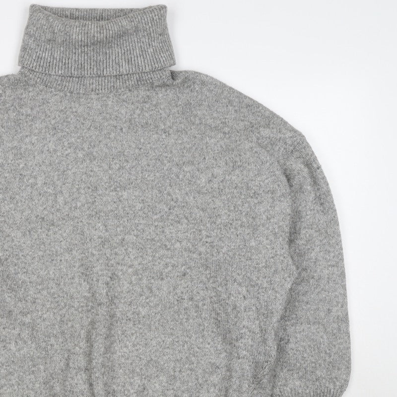 Chicwish Women Grey S Roll Neck Knit Pullover Jumper