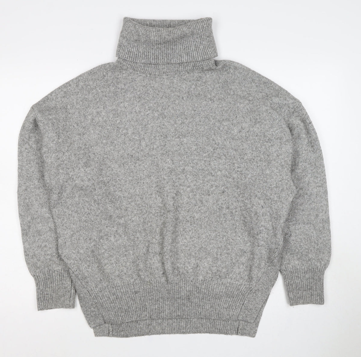 Chicwish Women Grey S Roll Neck Knit Pullover Jumper