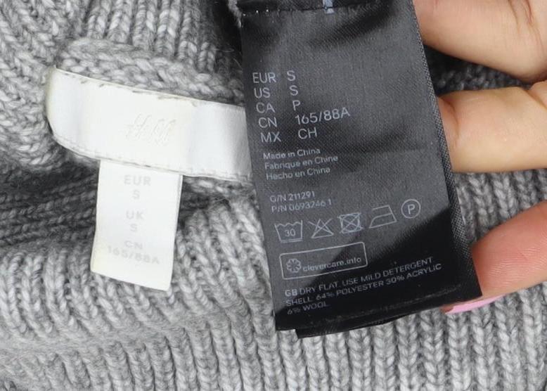 Chicwish Women Grey S Roll Neck Knit Pullover Jumper