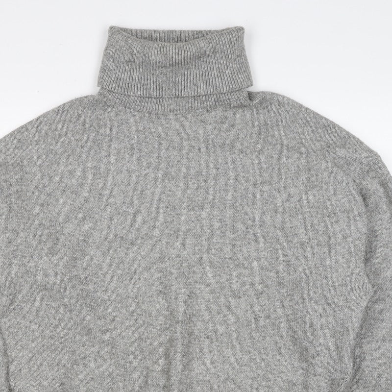 Chicwish Women Grey S Roll Neck Knit Pullover Jumper
