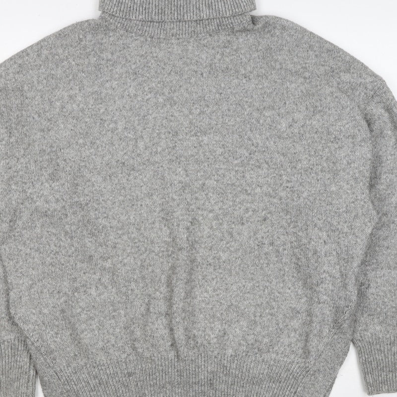 Chicwish Women Grey S Roll Neck Knit Pullover Jumper