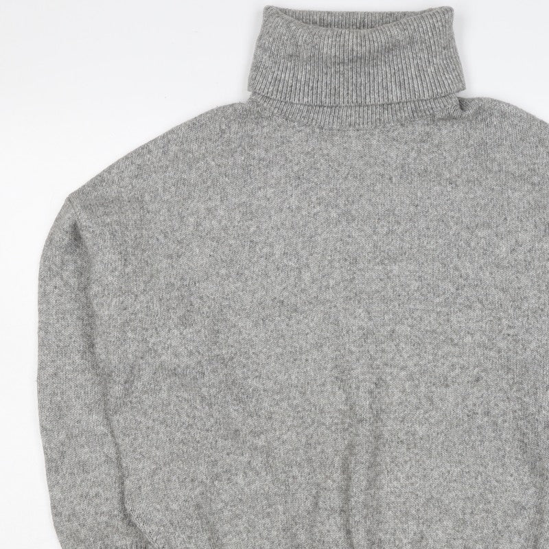 Chicwish Women Grey S Roll Neck Knit Pullover Jumper