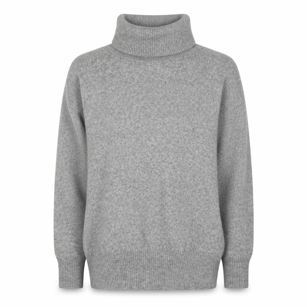Chicwish Women Grey S Roll Neck Knit Pullover Jumper