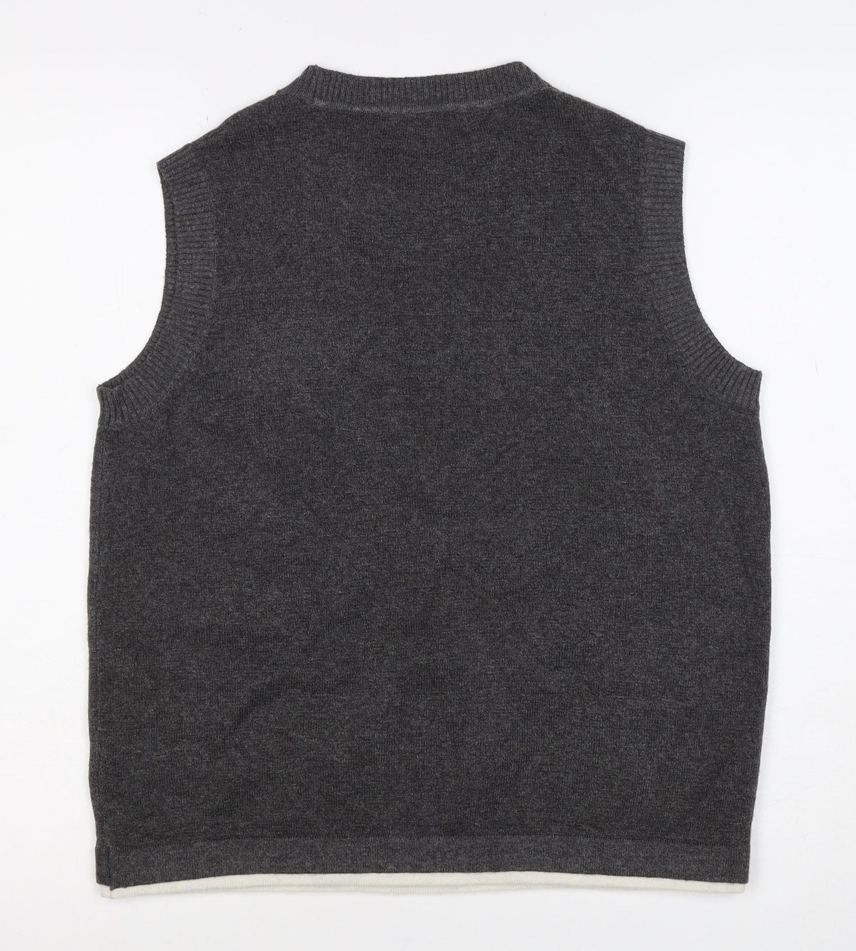 M&S Womens Grey M Crew Neck Sleeveless Knit Jumper Vest