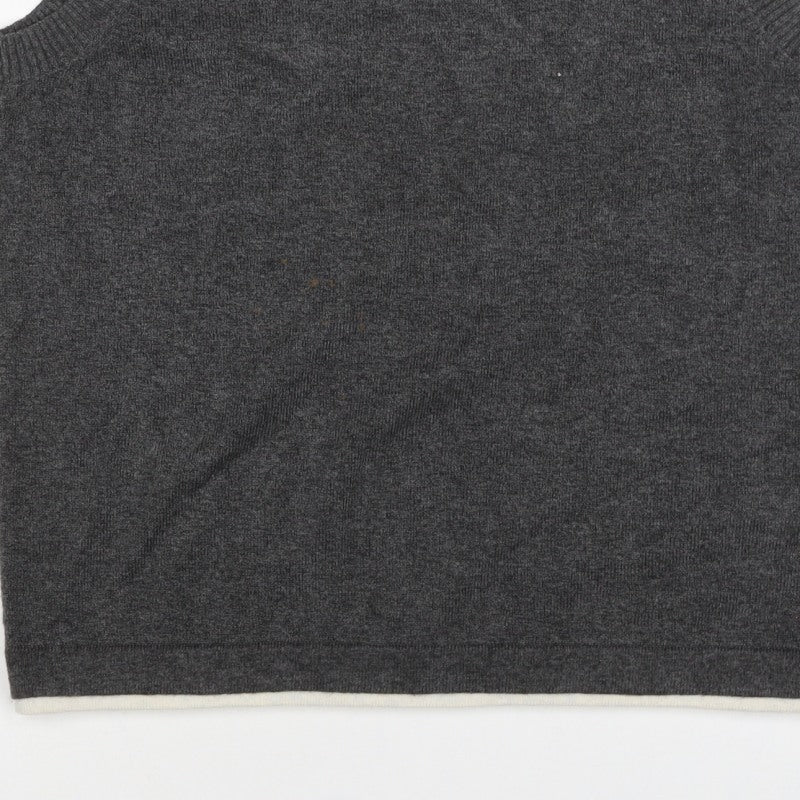 M&S Womens Grey M Crew Neck Sleeveless Knit Jumper Vest