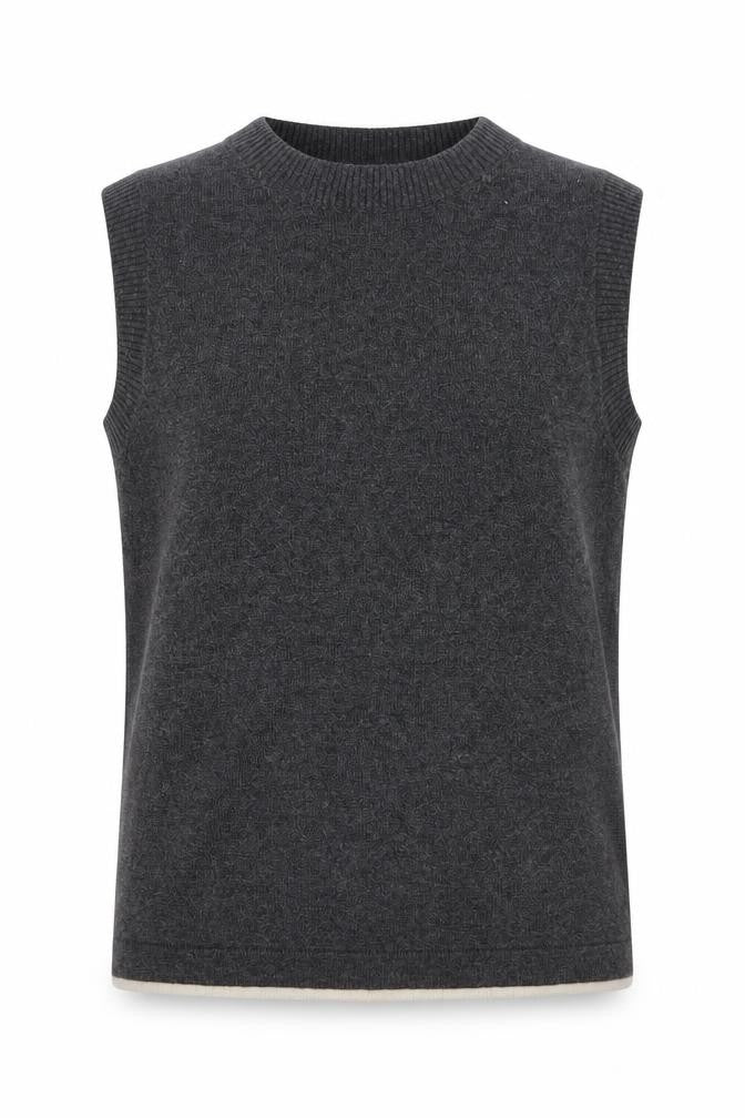 M&S Womens Grey M Crew Neck Sleeveless Knit Jumper Vest
