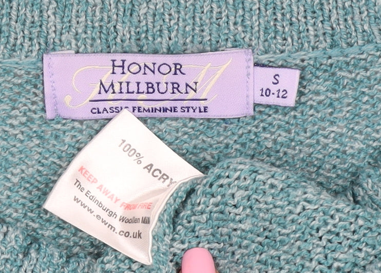 Honor Millburn Women Blue S Cable Knit Button Pocket Cardigan