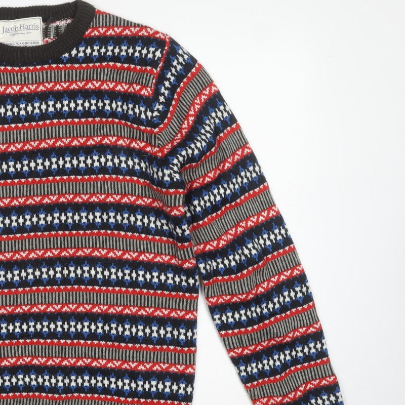 Jacob Harris Men’s Multicoloured M Fair Isle Crew Neck Pullover Jumper