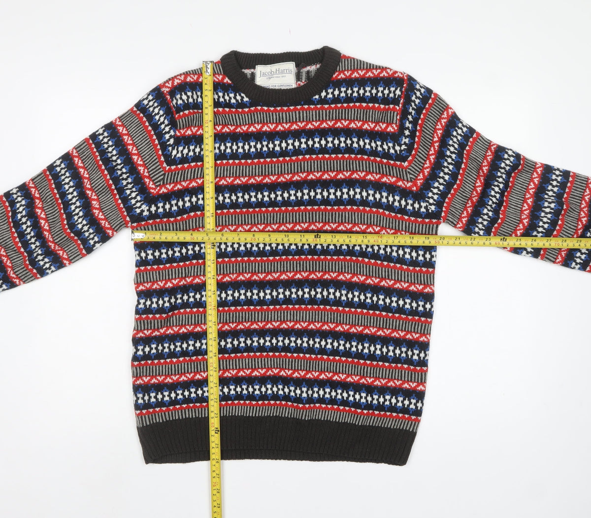 Jacob Harris Men’s Multicoloured M Fair Isle Crew Neck Pullover Jumper