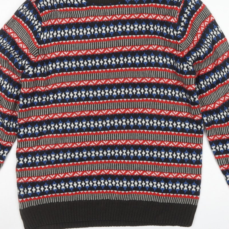 Jacob Harris Men’s Multicoloured M Fair Isle Crew Neck Pullover Jumper