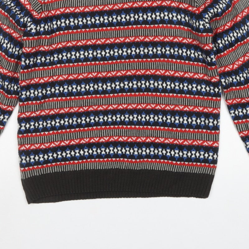 Jacob Harris Men’s Multicoloured M Fair Isle Crew Neck Pullover Jumper