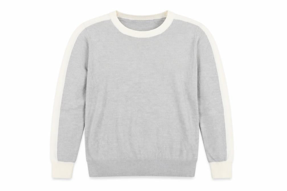 Marks and Spencer Women Grey Ivory Crew Neck Jumper Size 12
