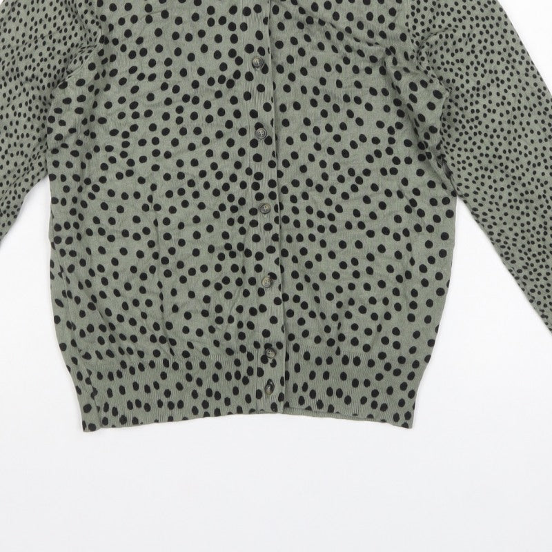 Marks and Spencer Women’s Green Polka Dot Knit Cardigan Size 10