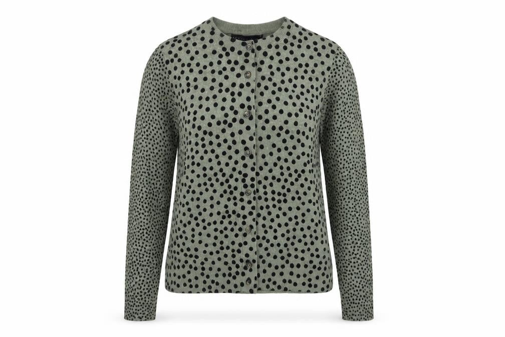 Marks and Spencer Women’s Green Polka Dot Knit Cardigan Size 10