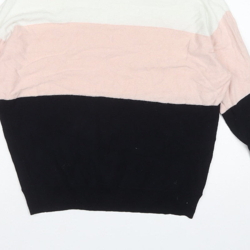 Mint Velvet Women Multicoloured S Colour Block Cashmere Blend Jumper