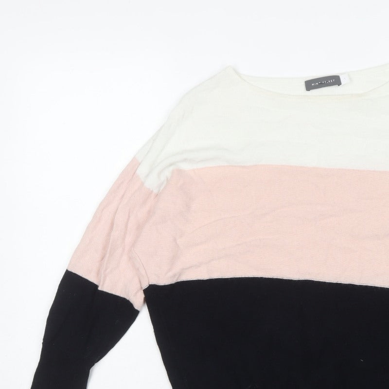 Mint Velvet Women Multicoloured S Colour Block Cashmere Blend Jumper
