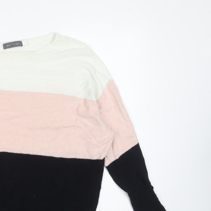Mint Velvet Women Multicoloured S Colour Block Cashmere Blend Jumper