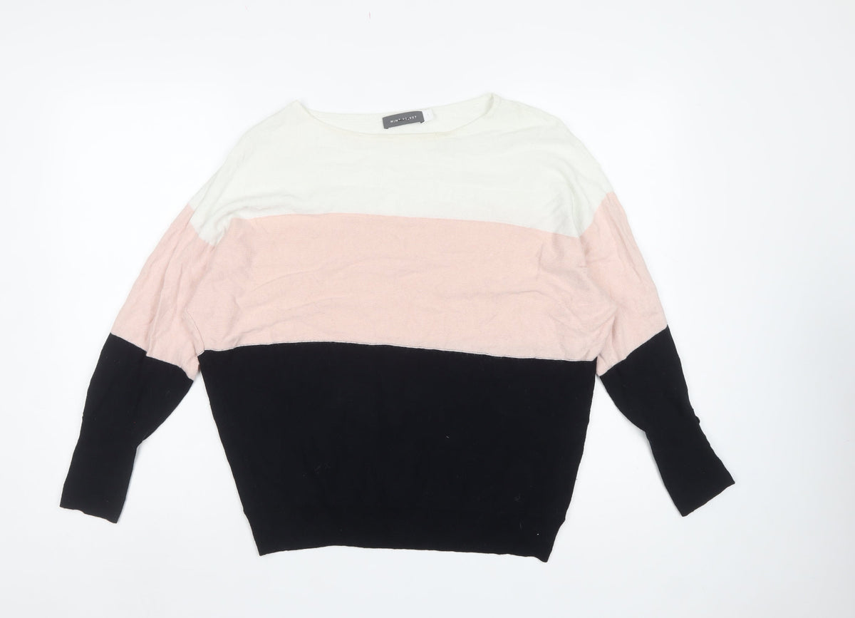 Mint Velvet Women Multicoloured S Colour Block Cashmere Blend Jumper